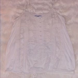 White embellished detail tank top
